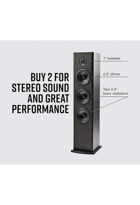 FS2-B8-Home Theater Floor Standing Tower Speaker (single, black)