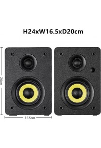 BS15-black-Dual mode bookshelf speakers, 4-inch studio monitor and hi-fi mode