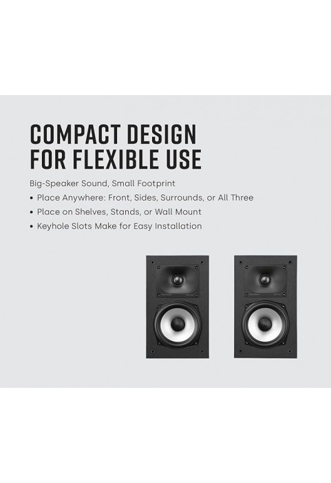 BS20-Bookshelf surround speakers - High resolution audio certified, (pair, Midnight black)