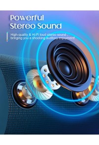PAS758-15W Portable Bluetooth speaker with cold dynamic LED lights(Dark Blue