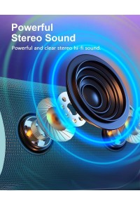 PAS759-15W Portable Bluetooth speaker with cold dynamic LED lights(Light Blue