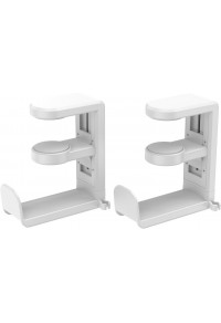 HS718-Stable Headphone Hook Stand Hanger with Adjustable Swivel Arm Clamp-Package-(White)