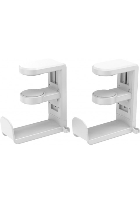 HS718-Stable Headphone Hook Stand Hanger with Adjustable Swivel Arm Clamp-Package-(White)