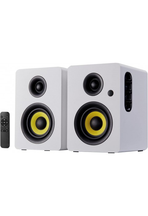 BS16-white -Dual mode bookshelf speakers, 4-inch studio monitor and hi-fi mode